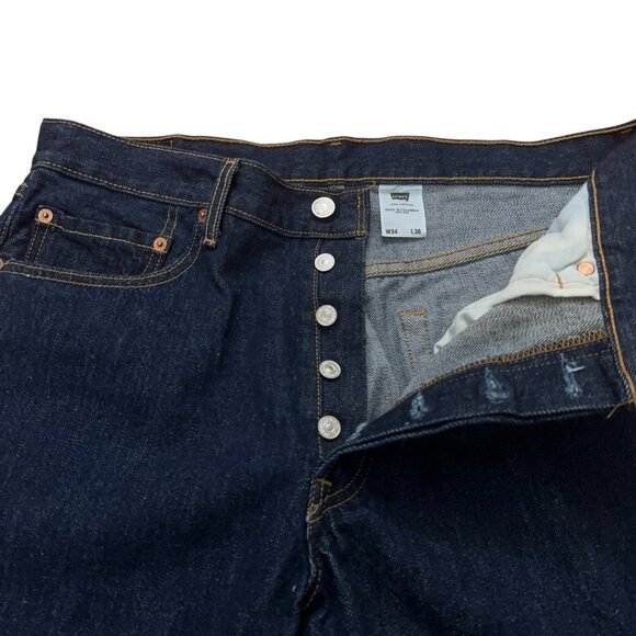 Levi's Jeans Mens 34x36 (Fits 34x32) Denim 501 Button Fly Blue VTG Y2K NEW - Picture 4 of 7